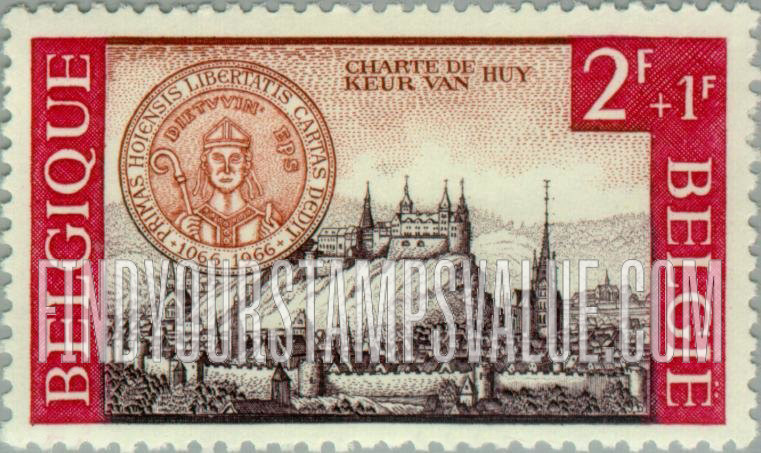 FindYourStampsValue: Semi-Postal: View and seal of Huy