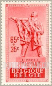 FindYourStampsValue: Semi-Postal: Anseele Monument Showing French Inscription