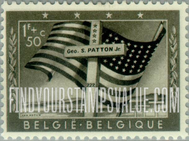 FindYourStampsValue: Semi-Postal: Gen. Patton’s Grave and Flag
