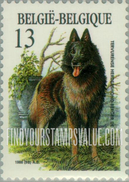 FindYourStampsValue: Dogs: Tervueren sheepdog