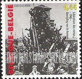 FindYourStampsValue: End of World War II, 60th Anniversary: Photograph of liberated concentration  camp internees