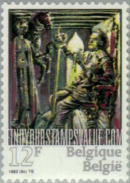 FindYourStampsValue: The King on His Throne, carving by M. de Ghelderode (1898-1962)