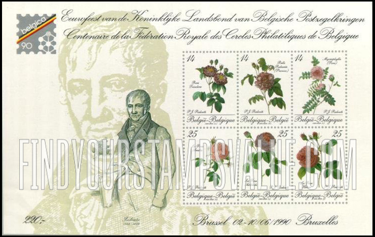 FindYourStampsValue: Collecting Promotion, Various flowers from Sixty Roses for a Queen, by  P.J. Redoute (1759-1840)