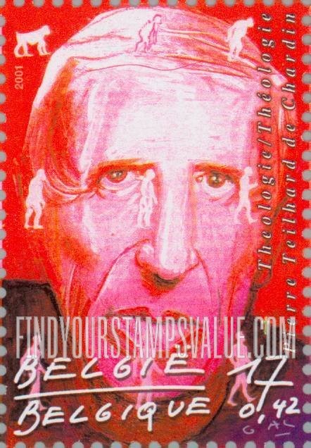 FindYourStampsValue: The 20th Century: Pierre Teilhard de Chardin, theologist