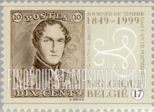 FindYourStampsValue: First Belgian Postage Stamps, 150th Anniversary: King Leopold I