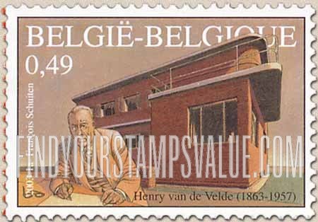 FindYourStampsValue: Henry van de Velde (1863-1957), Architect: New House, Tervuren, 1927-28