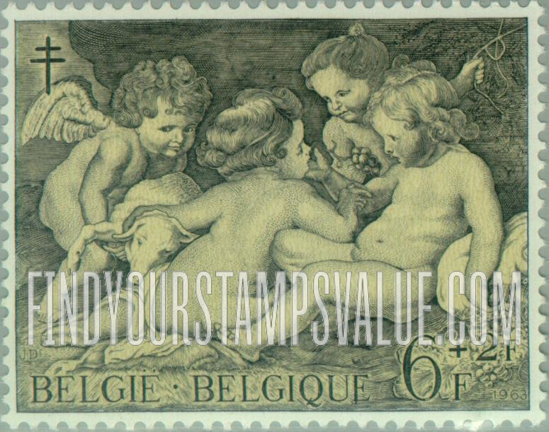FindYourStampsValue: Semi-Postal: Jesus, St. John and Cherubs by Rubens
