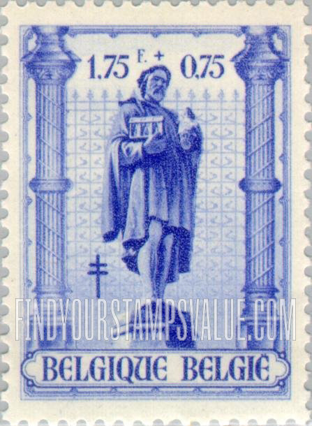 FindYourStampsValue: Semi-Postal, Statues in Petit Sablon Park, Brussels: Goldsmith