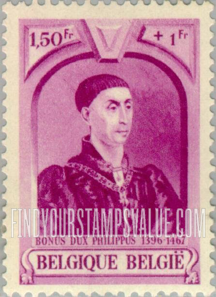 FindYourStampsValue: Semi-Postal, Portraits (in various frames): Philip the Good