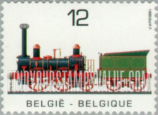 FindYourStampsValue: Public Transportation Year: Locomotive Elephant and tender, 1835