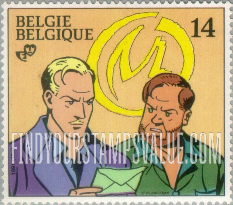 FindYourStampsValue: Youth Philately, Cartoon characters: Blake and Mortimer, by Edgar P. Jacobs