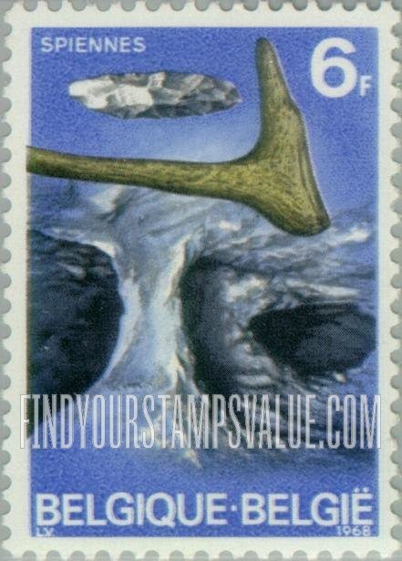 FindYourStampsValue: Historic Sites: Neolithic cave and artifacts, Spiennes
