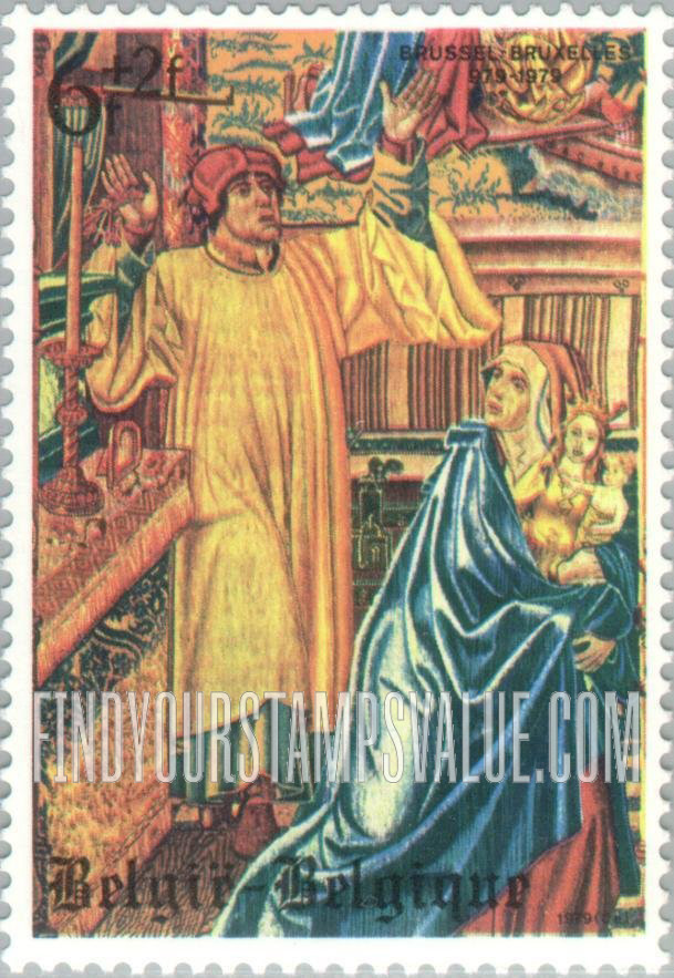 FindYourStampsValue: Semi-Postal: Beatrice Soetkens with Statue of Virgin Mary