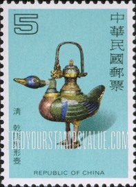 FindYourStampsValue: Painted Enamelware: Cloisonne gold-plated duck Ch’ien-lung period (1736-1795) - 珐琅器: 乾隆凫形壶, 乾隆时期 (1736-1795)