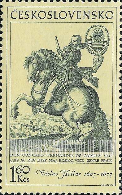 FindYourStampsValue: Old Engravings of Horses: Horse and Rider, by Vaclav Hollar