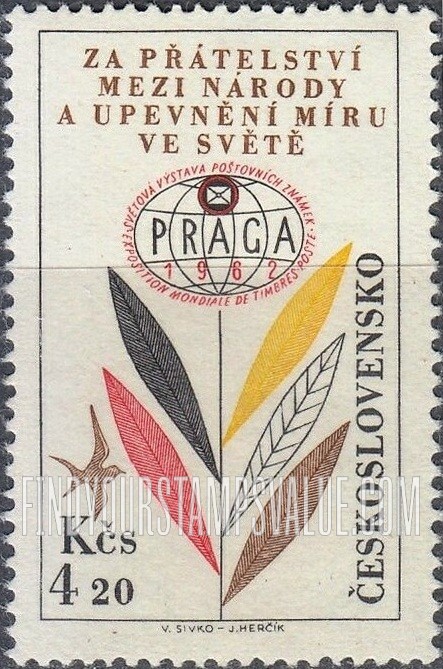 FindYourStampsValue: AIR POST STAMPS - “PRAGA” emblem and Five leaves