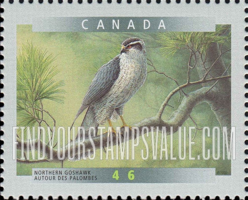 FindYourStampsValue: Bird Type of 1996: Northern goshawk