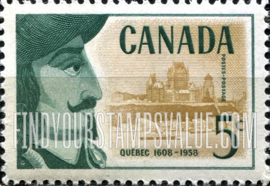 FindYourStampsValue: Champlain and View of Quebec