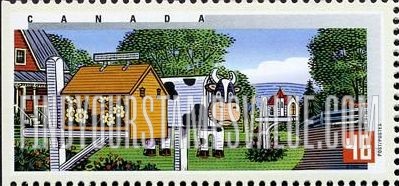 FindYourStampsValue: Decorated Rural Mailboxes: Mailboxes with Flower, cow and church designes