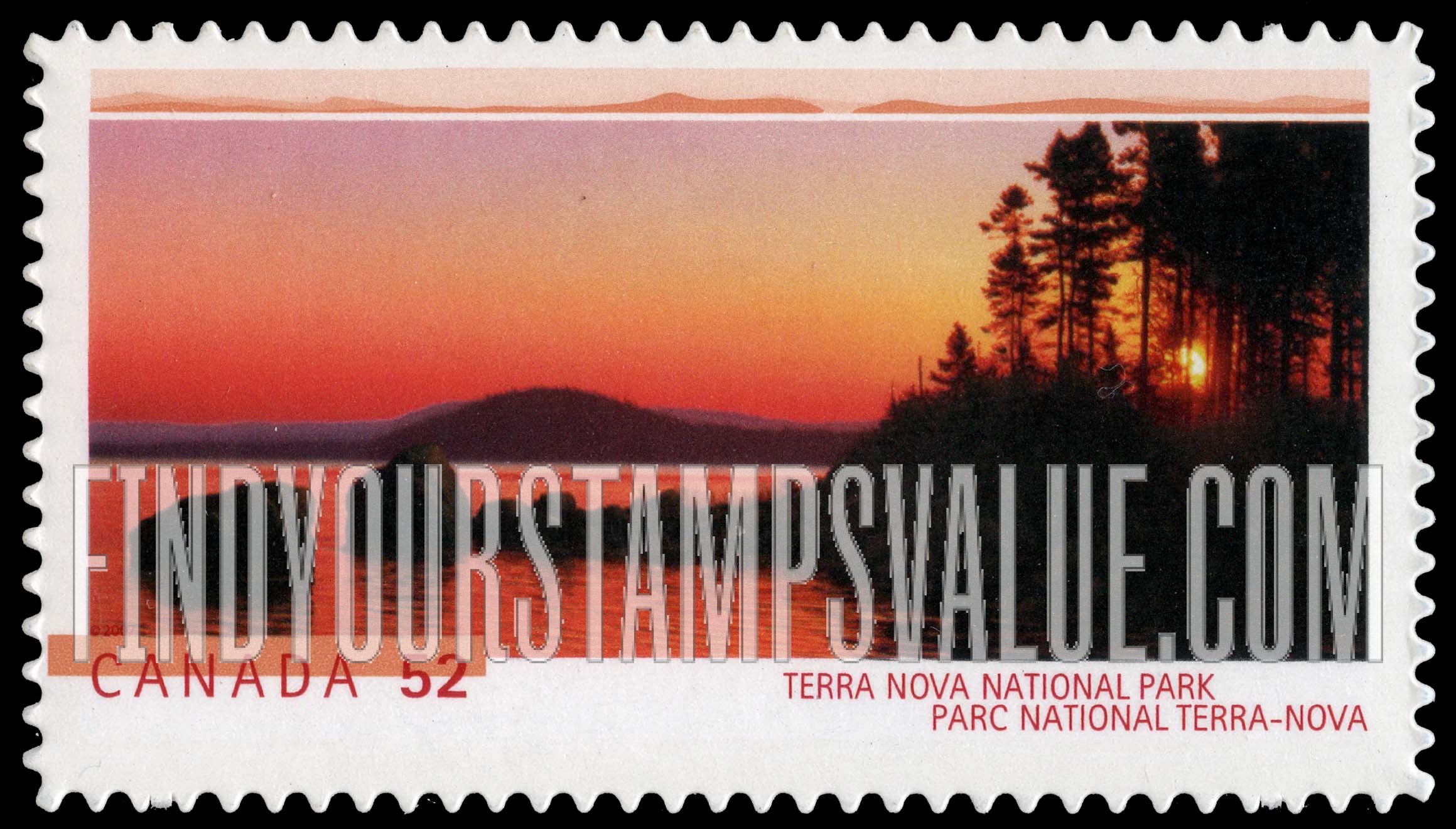 FindYourStampsValue: National Parks: Terra Nova National Park, Newfoundland, 50th anniversary