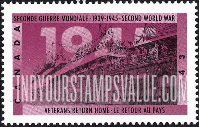FindYourStampsValue: World War II Type of 1989: Veterans return home