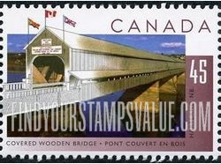 FindYourStampsValue: Bridges: Hartland Covered Wooden Bridge, New Brunswick.