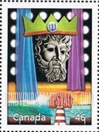 FindYourStampsValue: Canada’s Cultural Fabric: Neptune Theater, Halifax (head of Neptune)