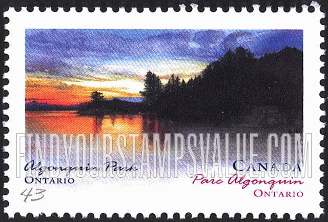FindYourStampsValue: Canada Day: Provincial and Territorial Parks: Algonquin, Ontario