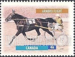 FindYourStampsValue: Horses: Armbro Flight, harness race horse