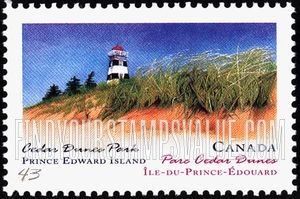 FindYourStampsValue: Canada Day: Provincial and Territorial Parks:Cedar Dunes, Prince Edward Island