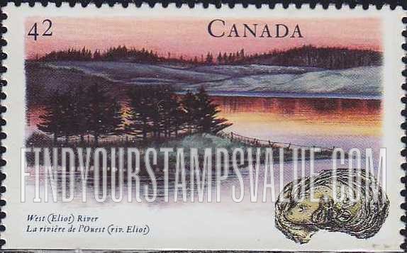 FindYourStampsValue: Booklet Stamps, Canadian Rivers Type of 1991: West (Eliot)