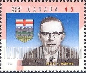 FindYourStampsValue: Ernest C. Manning (1908-95), Alberta