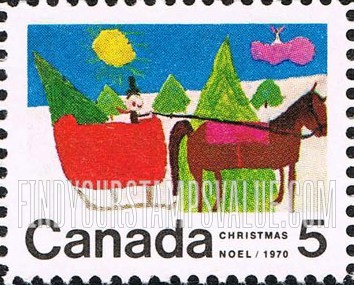 FindYourStampsValue: Christmas: Horse-drawn Sleigh