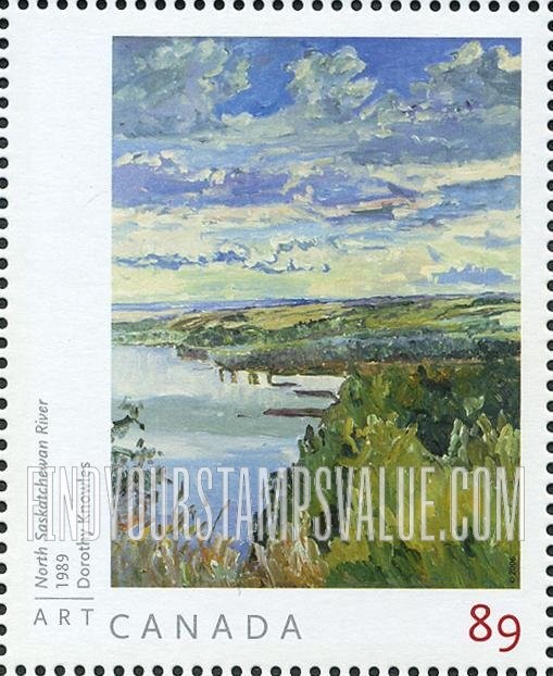 FindYourStampsValue: Paintings by Dorothy Knowles: North Saskatchewan River