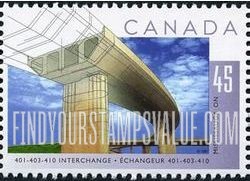 FindYourStampsValue: Bridges: Highway 403-401-410 interchange, Ontario.