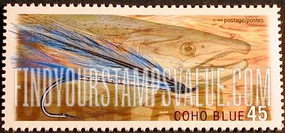 FindYourStampsValue: Fly Fishing in Canada: Coho blue, coho salmon