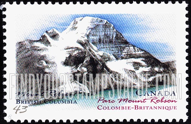 FindYourStampsValue: Canada Day: Provincial and Territorial Parks: Mount Robson, British Columbia