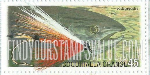 FindYourStampsValue: Fly Fishing in Canada: Coquihalla orange, steelhead trout