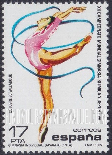 FindYourStampsValue: 12th Rhythmic Gymnastics World Championships, Valladolid: Ribbon exercise