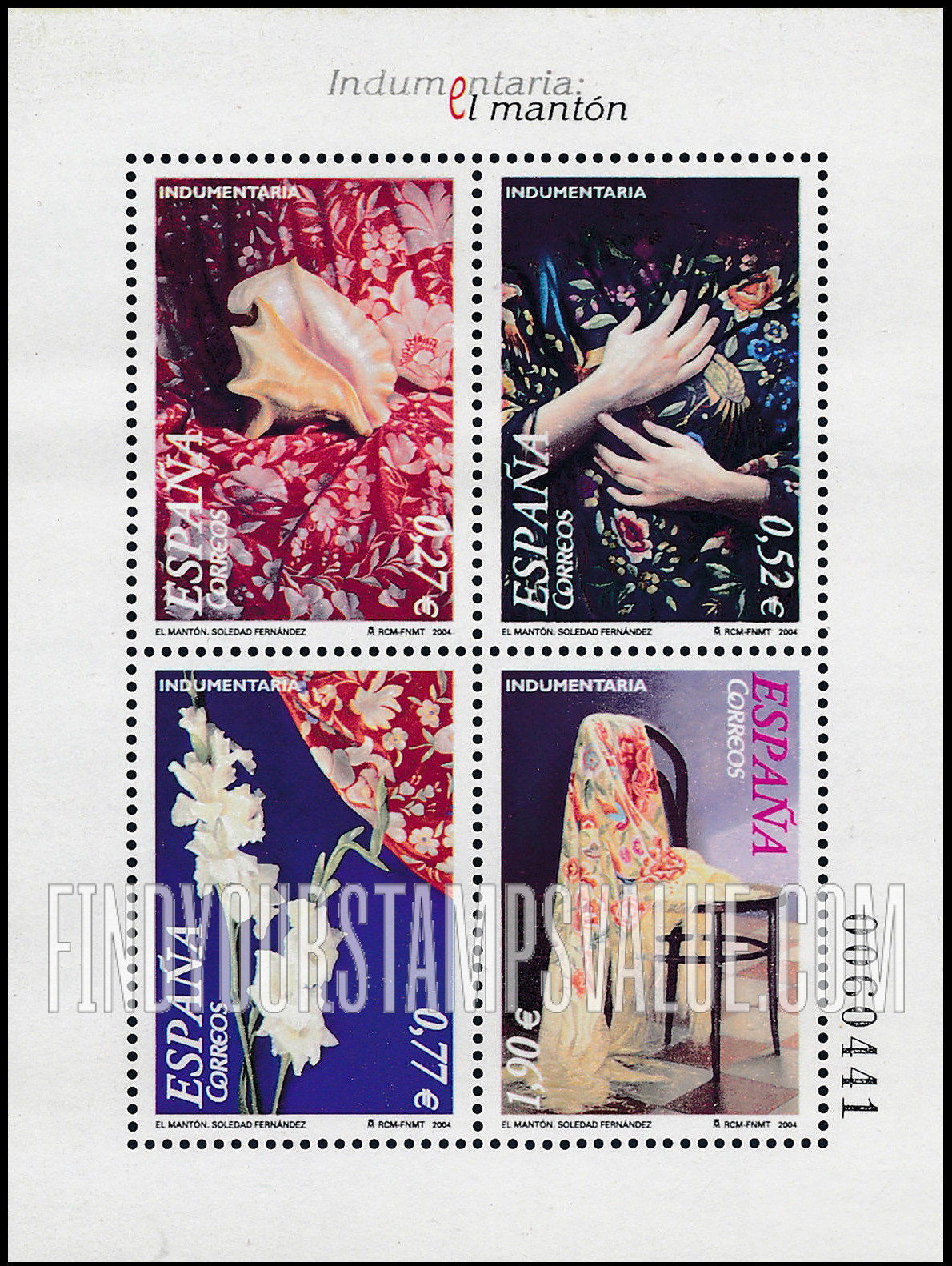 FindYourStampsValue: Paintings of Shawls, by Soledad Fernández