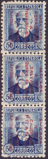 FindYourStampsValue: Revolutionary Overprints, Nationalist (Revolutionary) Forces, Malaga: Nicolás Salmerón