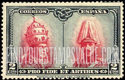 FindYourStampsValue: Semi-Postal: Catacombs Restoration, Toledo, Pope Pius XI and King Alfonso XIII