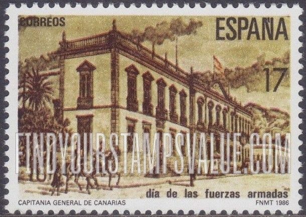 FindYourStampsValue: Army Day: Captains-General Building, Canary Islands