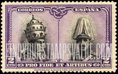 FindYourStampsValue: Semi-Postal: Catacombs Restoration, Santiago, Pope Pius XI and King Alfonso XIII