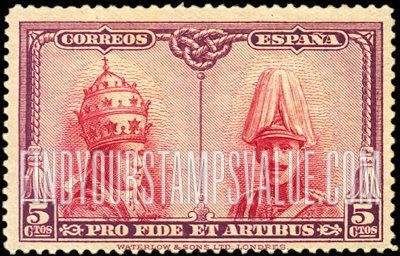 FindYourStampsValue: Semi-Postal: Catacombs Restoration, Toledo, Pope Pius XI and King Alfonso XIII