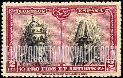 FindYourStampsValue: Semi-Postal: Catacombs Restoration, Santiago, Pope Pius XI and King Alfonso XIII