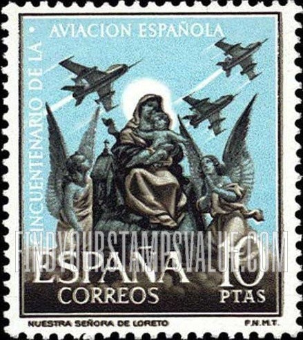 FindYourStampsValue: Madonna of Loretto, patron saint of Spanish airmen
