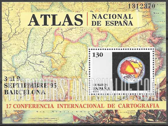 FindYourStampsValue: 17th International Conference of Cartography, Barcelona: Illustration reduced