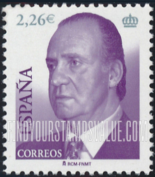 FindYourStampsValue: King Juan Carlos Type of 2001 With Euro Denominations Only