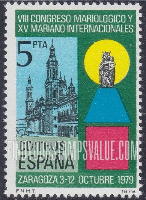 FindYourStampsValue: Zaragoza Cathedral, Mother and Child statue